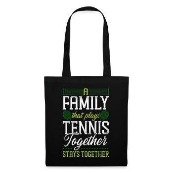 drôle de joueur de tennis raquette famille - Sac en tissu - noir - Devant
