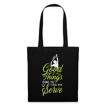 Drôle de joueur de tennis raquette bon - Sac en tissu - noir - Devant