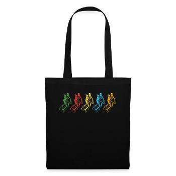 Colorful Cyclist Action Art - Tote Bag - black - Front
