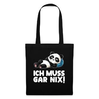 Lazy Tshirt Work Panda Funny Sarcasm Office - Tote Bag - black - Front