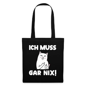 Lazy Tshirt Work Cat Funny Sarcasm Office - Tote Bag - black - Front