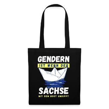 Gendern Tshirt Herren Damen Lustig Witzig Spruch - Stoffbeutel - Schwarz - Vorne