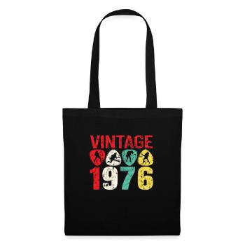 1976 Geburtstag Rock n Roll Vintage - Stoffbeutel - Schwarz - Vorne