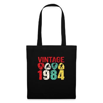 1984 Geburtstag Rock n Roll Vintage - Stoffbeutel - Schwarz - Vorne