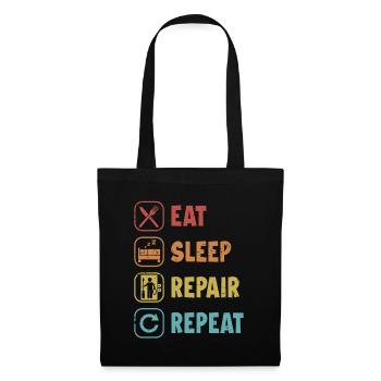 Eat Sleep Réparation Répétition Technicien Réparation - Sac en tissu - noir - Devant