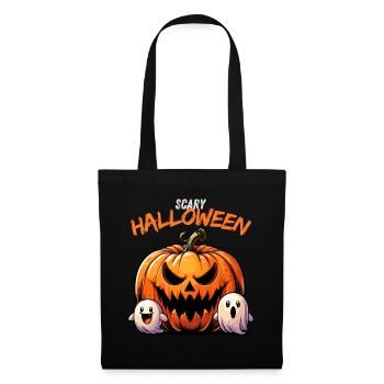 Halloween Kürbis Fratze Geister Horror Gruselig - Stoffbeutel - Schwarz - Vorne