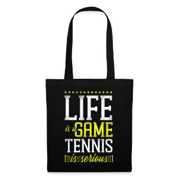 Drôle de joueur de tennis raquette la vie est - Sac en tissu - noir - Devant