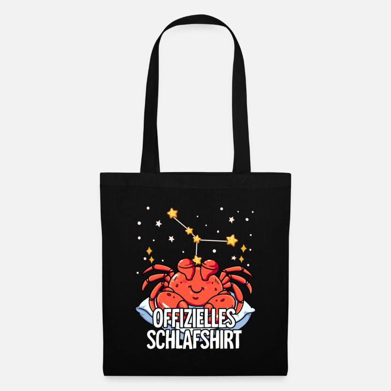 Offizielles Schlafshirt Sternzeichen Krebs - Stoffbeutel - Schwarz