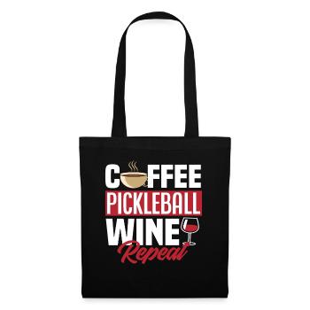 Café Pickleball Vin Répéter - Sac en tissu - noir - Devant
