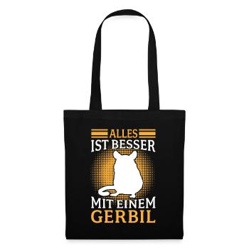Tout va mieux avec Gerbille Rongeur Gerbille - Sac en tissu - noir - Devant