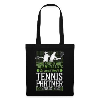 Funny Tennis Player Racket Husband - Tote Bag - black - Front