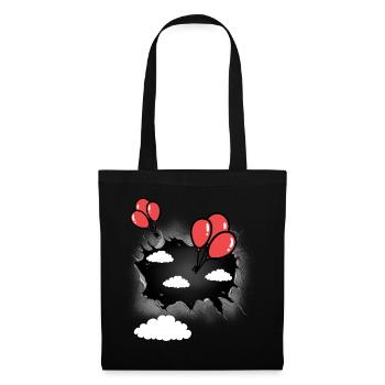 Nuages Nuage Ballons Célestes Ballon Vol - Sac en tissu - noir - Devant