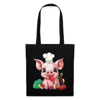 Pig Vegetable Cook Cook Cooks Cook Piglet - Tote Bag - black - Front