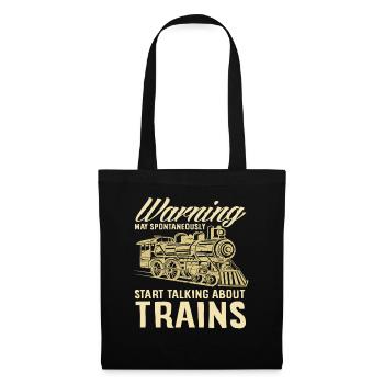 L’attention peut parler spontanément des trains - Sac en tissu - noir - Devant