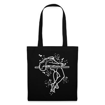Saut en hauteur Aquarelle Saut en hauteur - Sac en tissu - noir - Devant