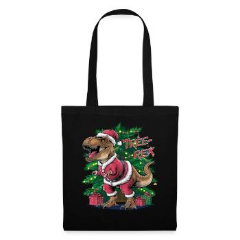 Dino Trex Ugly Christmas Weihnachten Xmas Bier - Stoffbeutel - Schwarz - Vorne