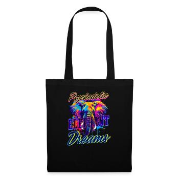 Elephant Psychedelic Elephant Dreams - Tote Bag - black - Front