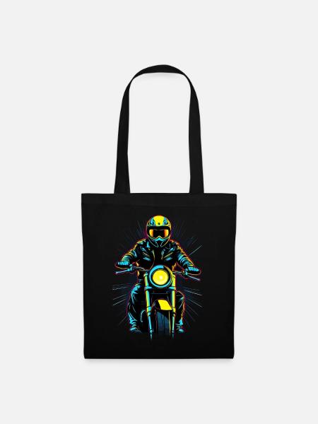Neon-Motorradfahrer - Stoffbeutel - Schwarz