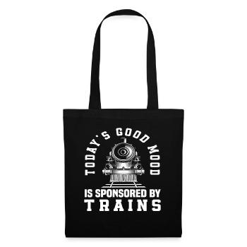 La bonne humeur du jour grâce aux trains - Sac en tissu - noir - Devant