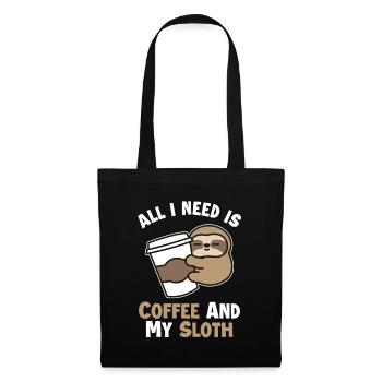 Coffee and my Sloth Pilosa Folivora - Tote Bag - black - Front