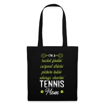Funny Tennis Player Racket Mom I'm - Stoffbeutel - Schwarz - Vorne