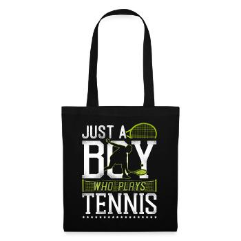 Funny Tennis Player Racket Boy - Stoffbeutel - Schwarz - Vorne