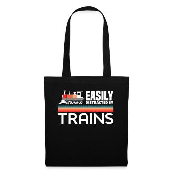 Easily Distracted By Trains Retro-Lok - Tote Bag - black - Front