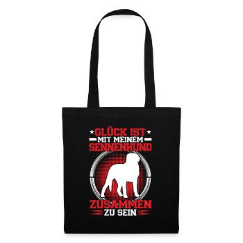 Bei meinem Sennenhund sein Schweizer Sennenhund - Stoffbeutel - Schwarz - Vorne