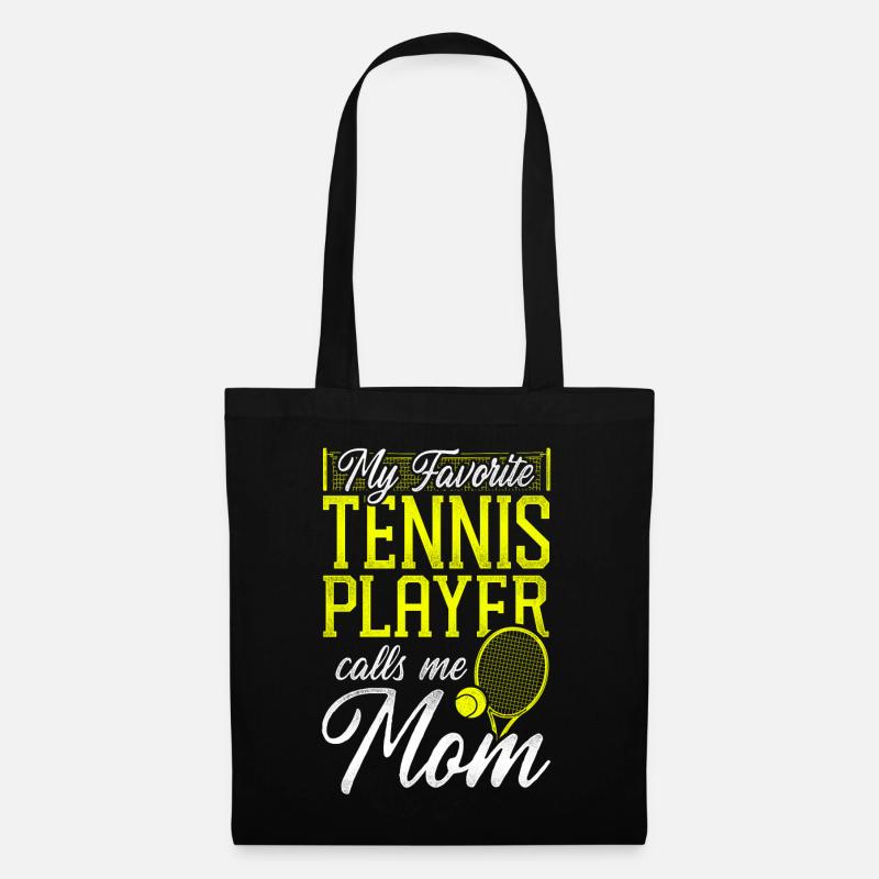 Funny Tennis Player Racket Mom - Stoffbeutel - Schwarz