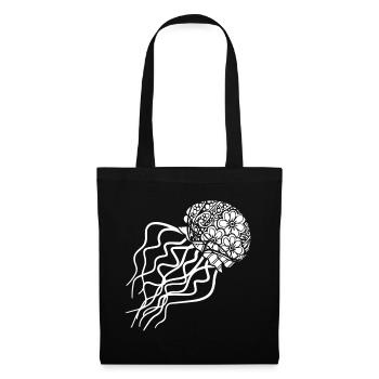 Jellyfish Jellyfish Floral Pattern - Tote Bag - black - Front