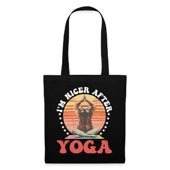 I'm Nicer After Yoga - Stoffbeutel - Schwarz - Vorne