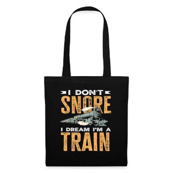 Je ne ronfle pas, je rêve de trains - Sac en tissu - noir - Devant