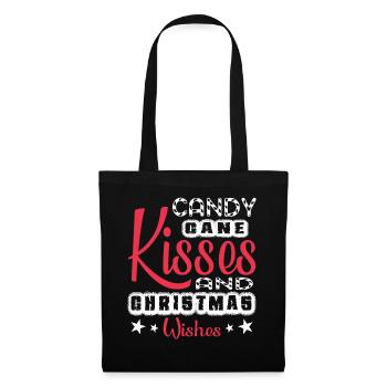 Candy Cane Kisses And Christmas Wishes - Tote Bag - black - Front