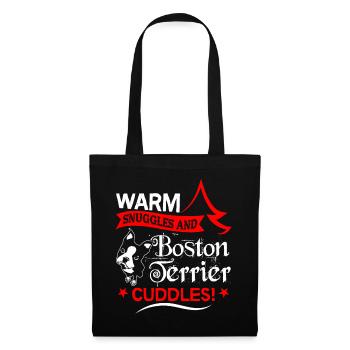 Warm Snuggles And Boston Terrier Cuddles Christmas - Tote Bag - black - Front