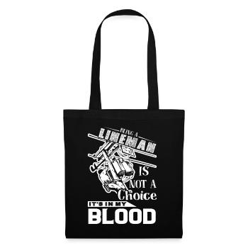 Lineman Lineman Is In My Blood - Tote Bag - black - Front