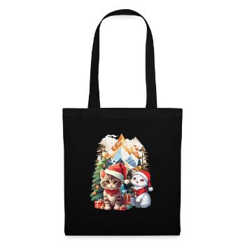 Cats Santa Santa Christmas Presents Child - Tote Bag - black - Front