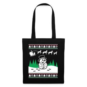 Funny Snowman Great Dane Christmas - Tote Bag - black - Front
