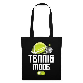 Drôle de joueur de tennis Raquette Tennis - Sac en tissu - noir - Devant