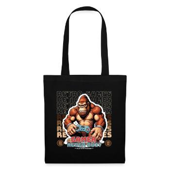 Retro Gamer Never Quit Monkey with Controller - Tote Bag - black - Front