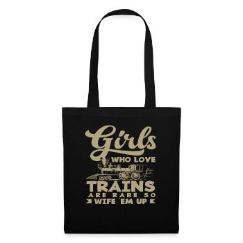 Girls who love trains are rare - Tote Bag - black - Front