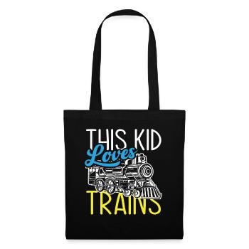 Ce gamin aime les trains, les chemins de fer - Sac en tissu - noir - Devant