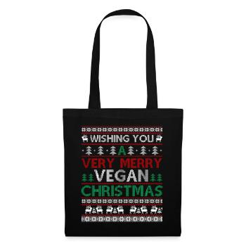 Wishing You A Very Merry Vegan Christmas - Tote Bag - black - Front