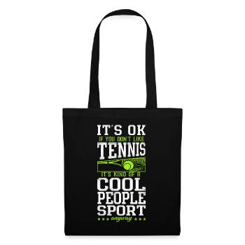 Funny Tennis Player Racket It's Ok - Stoffbeutel - Schwarz - Vorne