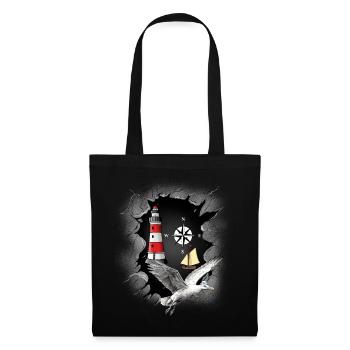 Seagull Lighthouse Compass Lighthouses Seagulls - Tote Bag - black - Front
