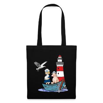 Maritime Sailor Boat Kids Child Sheep Adventure - Tote Bag - black - Front