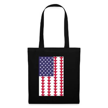 Baseball Sport Baseballspieler Pitcher Catcher USA - Stoffbeutel - Schwarz - Vorne