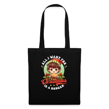 Burger Noël Want Is Burger - Sac en tissu - noir - Devant