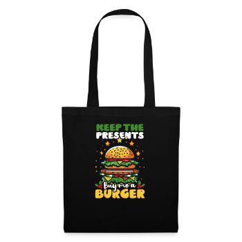 Burger Christmas Keep Presents I Want Burger - Tote Bag - black - Front