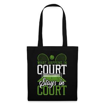 Drôle de joueur de tennis Raquette Tennis - Sac en tissu - noir - Devant