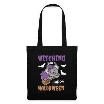 Maus Hexe Witching you a Happy Halloween - Stoffbeutel - Schwarz - Vorne